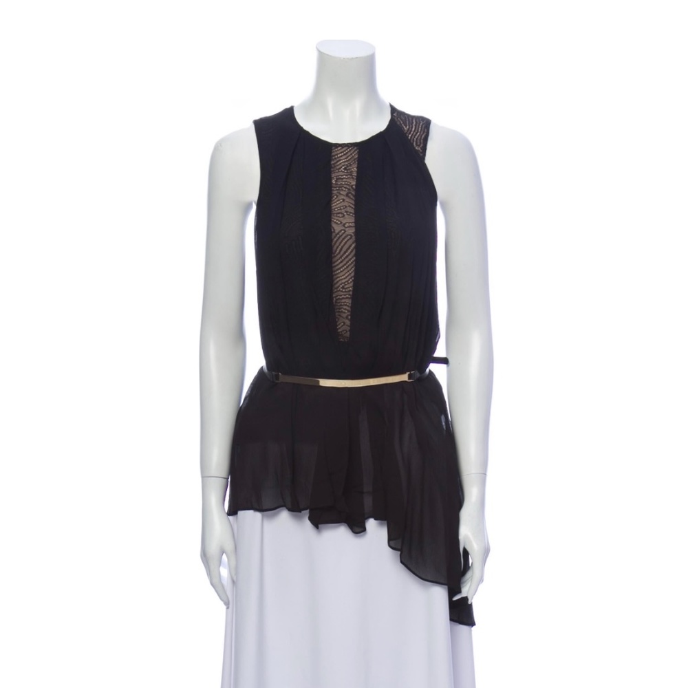 Halston Heritage Crew Neck Sleeveless Tunic